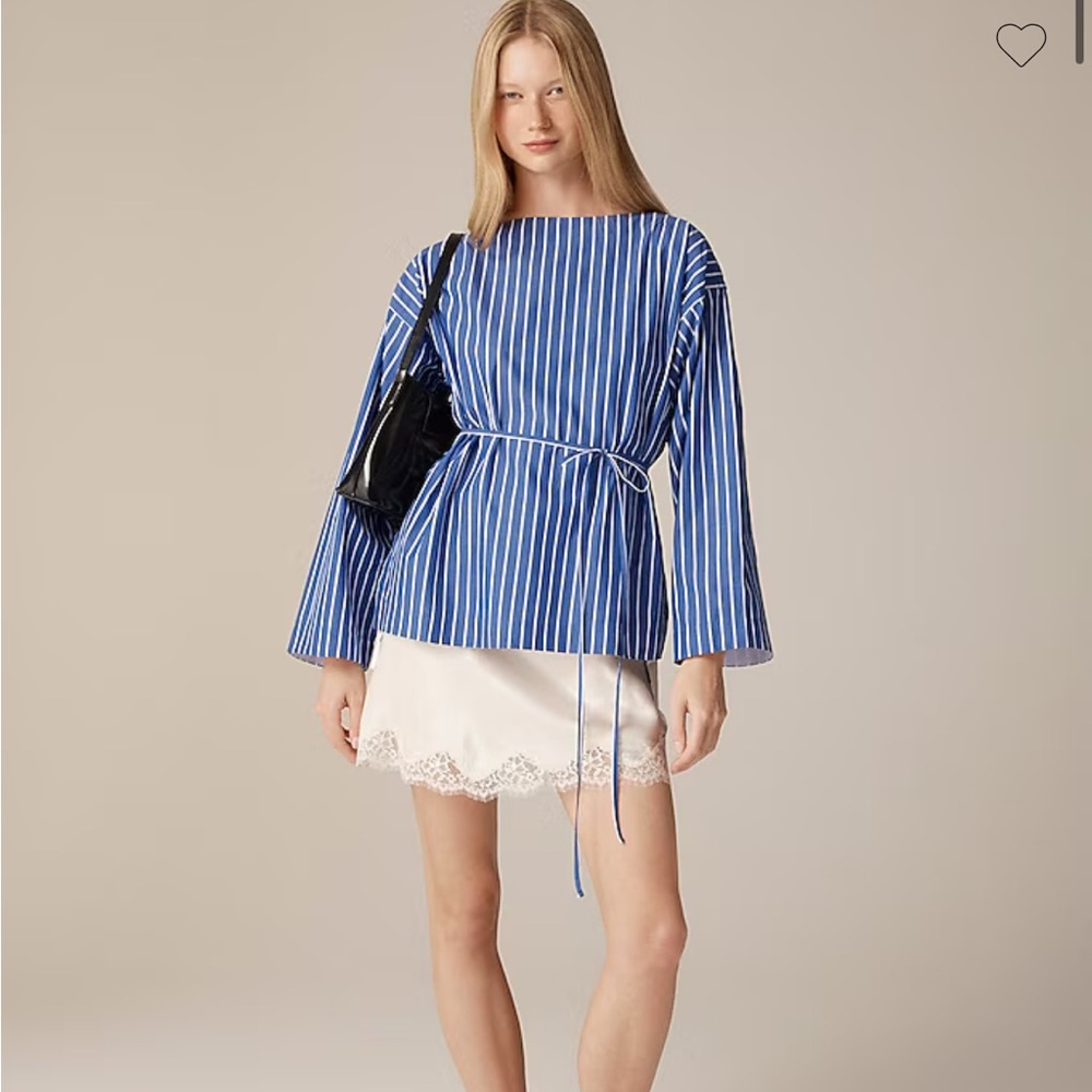 NWT Jcrew Cuel Blue Striped Blouse